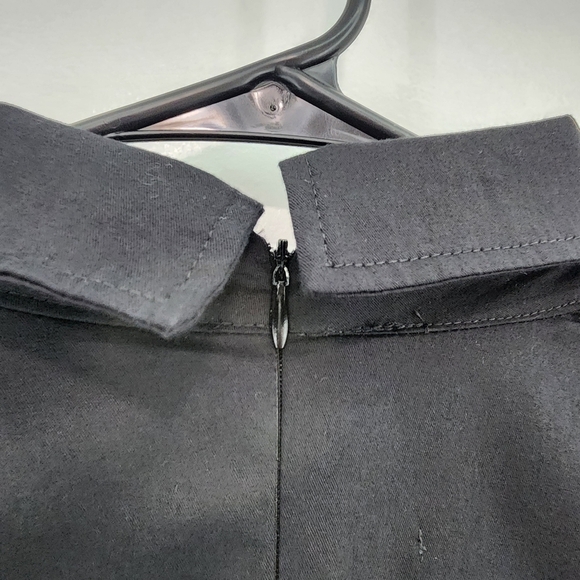 Adeptt Women's Ruched Details Black Collared Balloon Dress Sz M - Picture 5 of 10